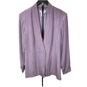 Coldwater Creek Blazer Women’s Sz 16 Lt Purple Jacket 100% Silk Office Career